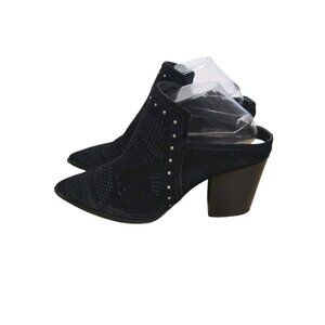 Gibson Latimer Womens 10 Black  Leather Mules Pointed Toe Cuban Heel Western